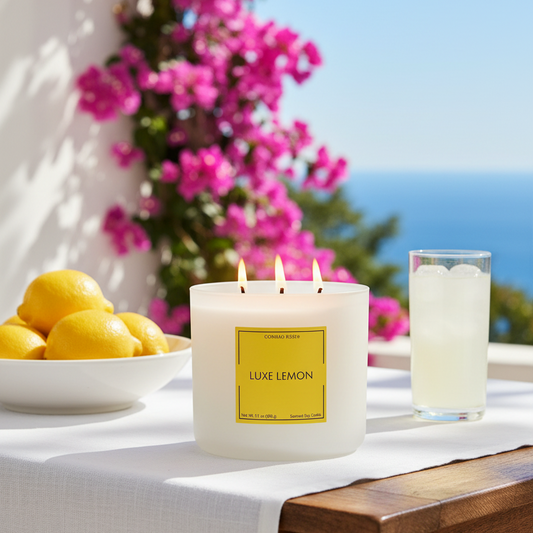 Luxe Lemon 3-Wick In-Use Shot