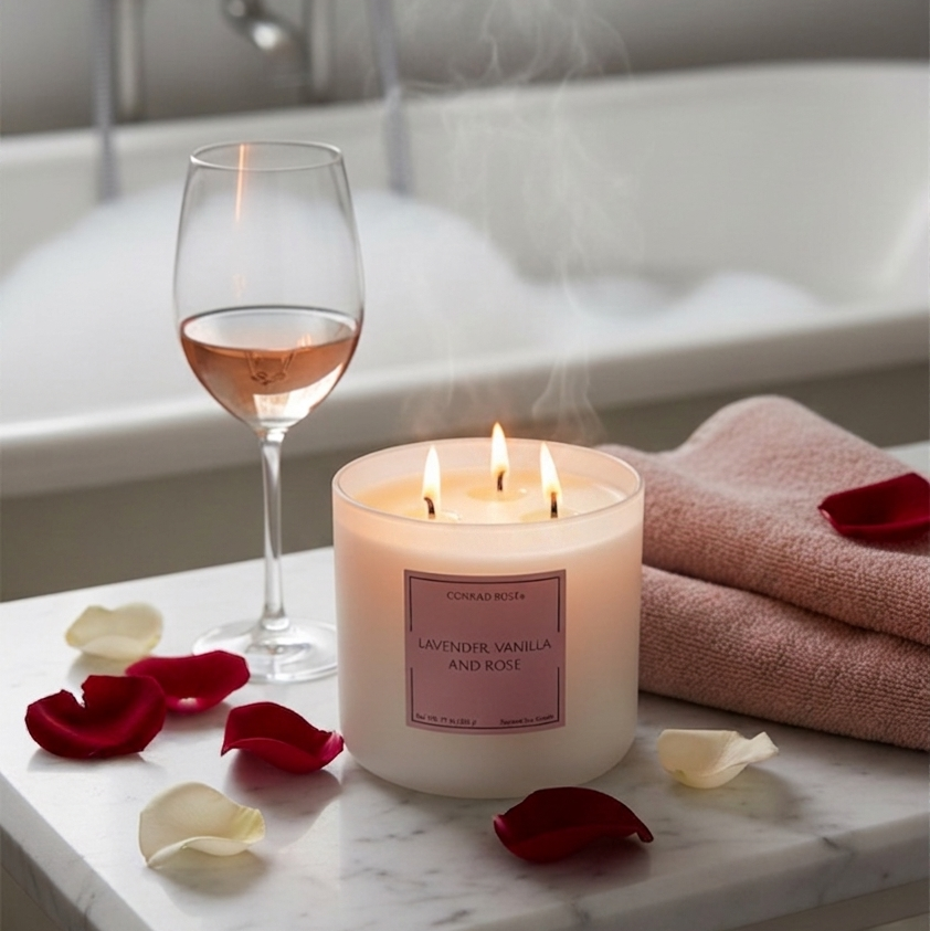 Lavender, Vanilla & Rose 3-Wick Candle