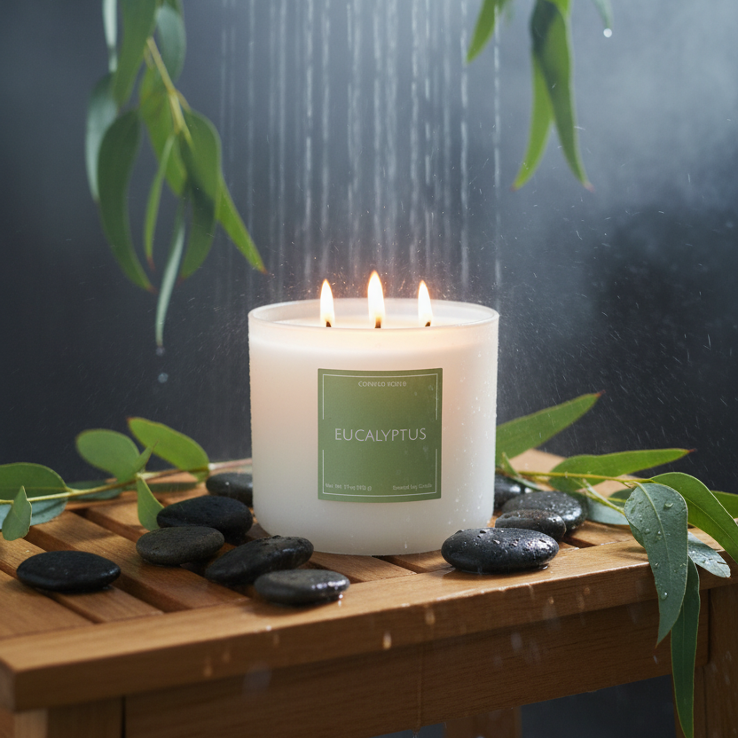 Eucalyptus 3-Wick In-Use Shot