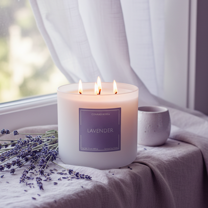 Lavender 3-Wick In-Use Shot