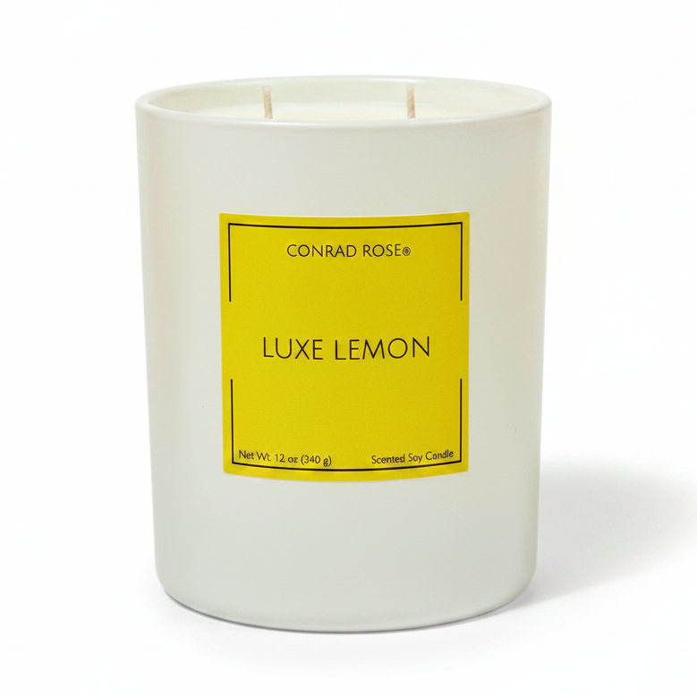 Luxe Lemon - White Background, Matte White Vessel