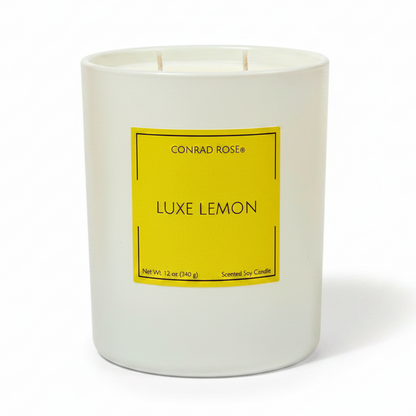 Luxe Lemon - White Background, Matte White Vessel