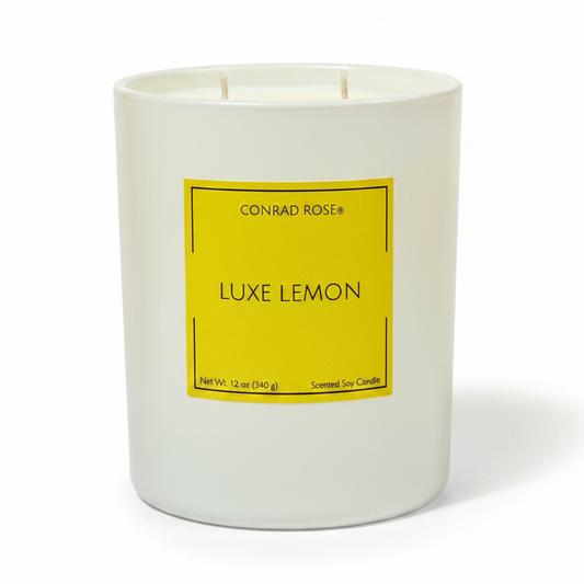 Luxe Lemon - White Background, Matte White Vessel