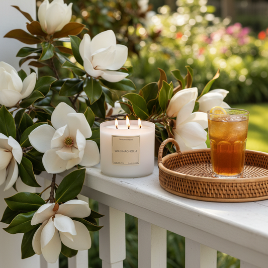Wild Magnolia 3-Wick In-Use Shot